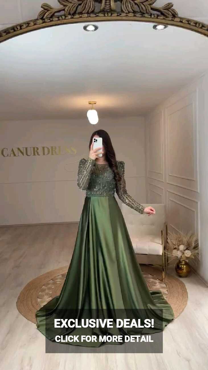 Silk dress green maxi style long frock Wedding | Party wear ...