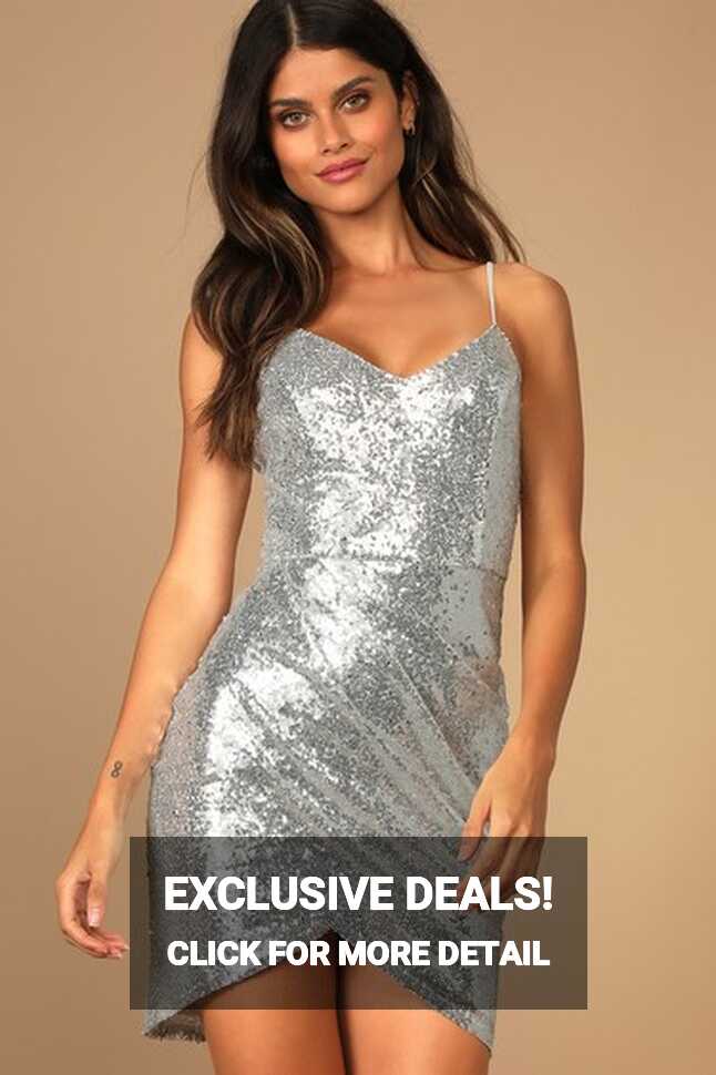 Silver Mini Dress - Silver Sequin Dress - Sequin Bodycon Dress - Lulus