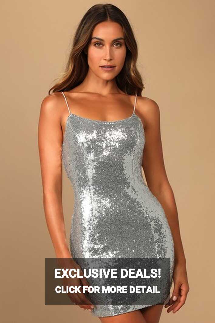 Silver Sequin Dress - Bodycon Dress - Mini Dress - Sequin Dress ...