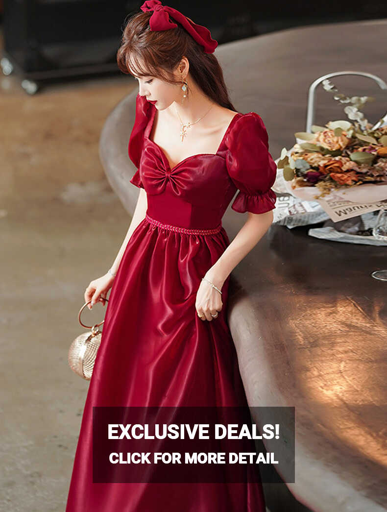 Simple Elegant Red Satin Long Evening Party Dress Plus Size – FloraShe