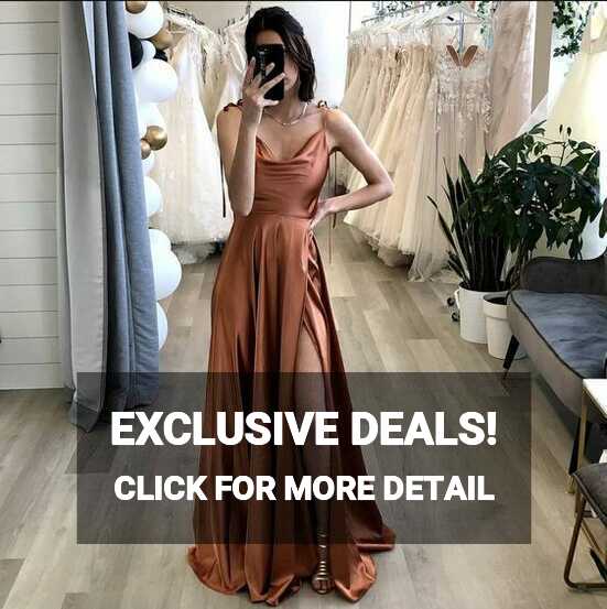 Simple Evening Party Dresses A Line Brown Long Prom Dress With ...