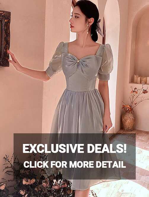 Simple Gray Short Sleeve Bridesmaid Evening Party Midi Dress - XXL ...