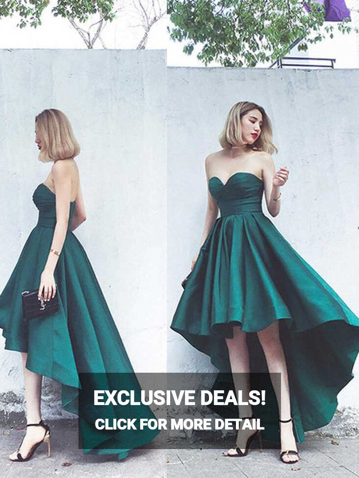 Simple Hi-Lo Emerald Green Prom Dress Emerald Green High Low ...