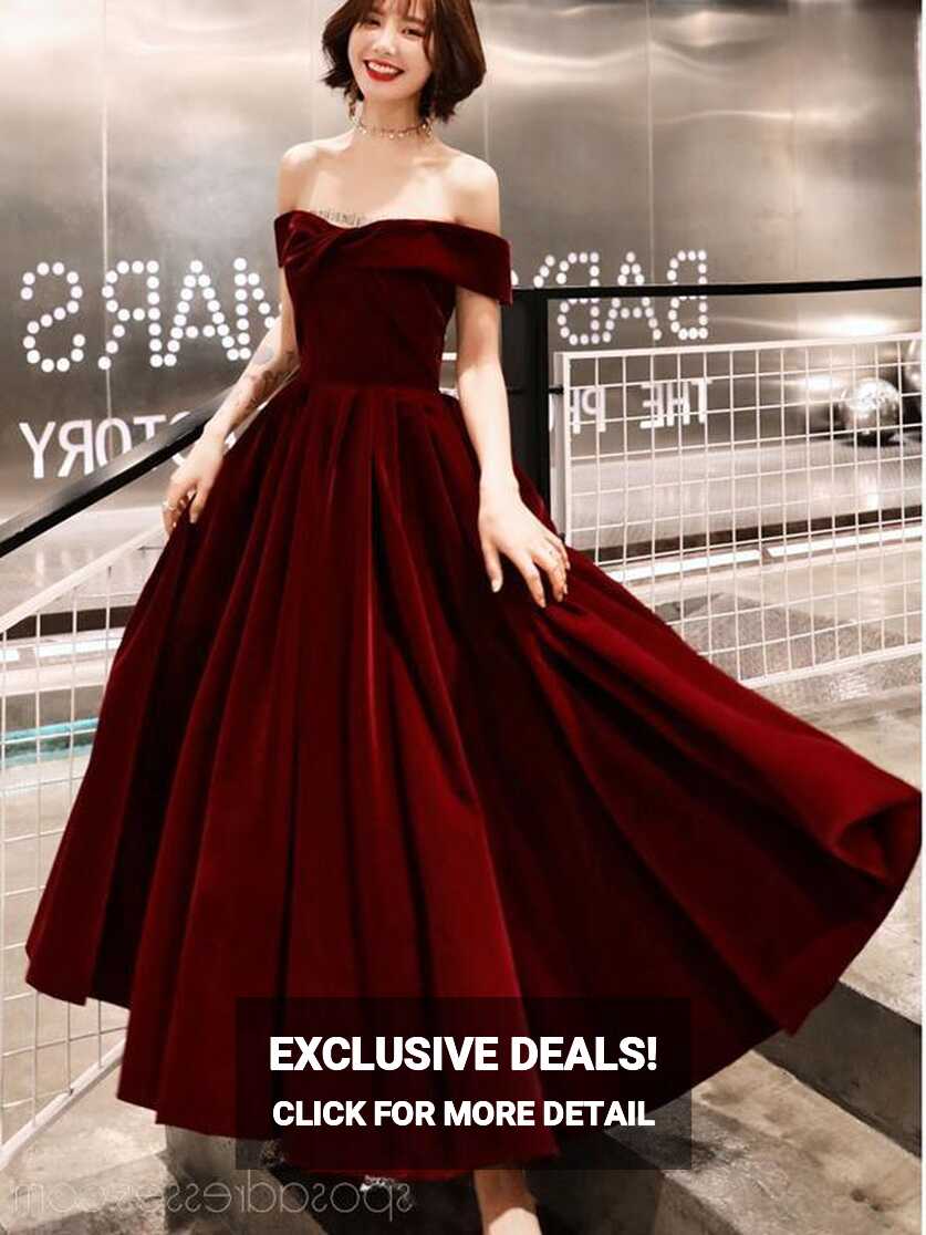 Simple Off Shoulder Dark Red Cheap Homecoming Dresses Online ...