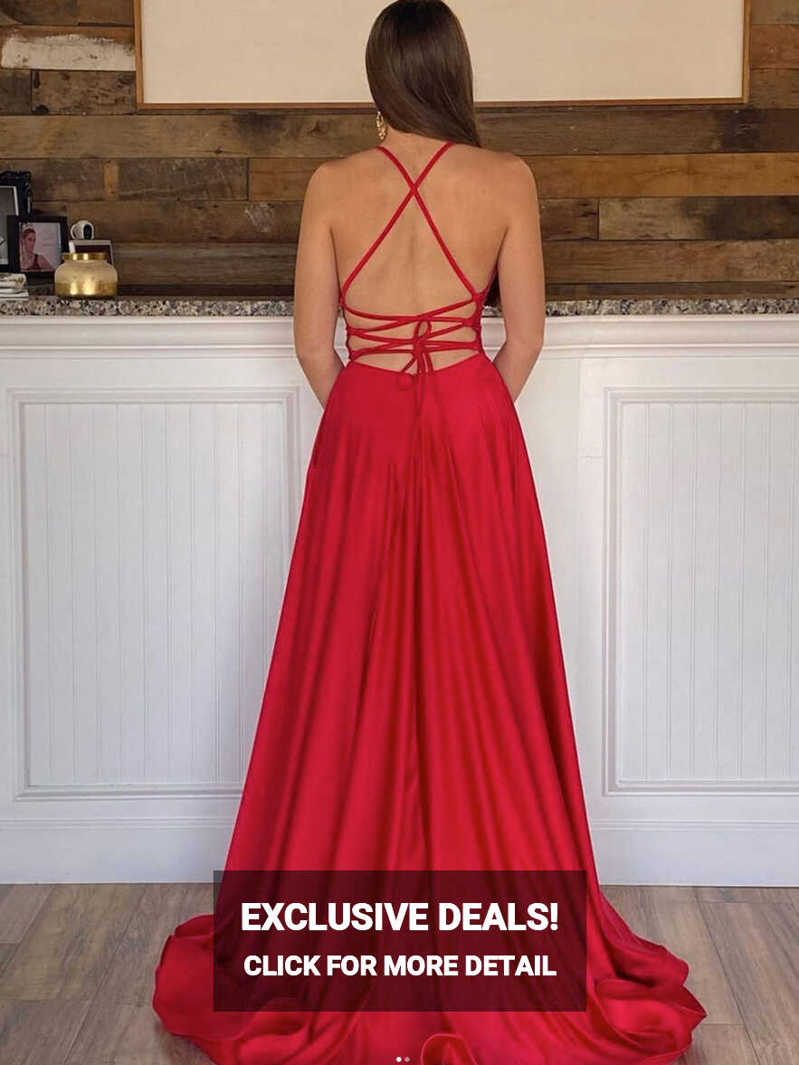 Simple Red Long Prom Dresses, Red Formal Graduation Dresses – shopluu