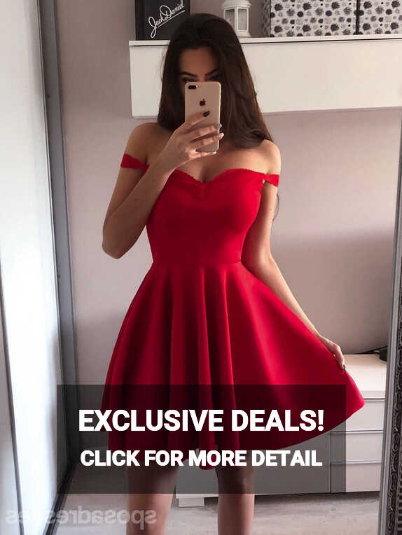 Simple Red Off Shoulder Short Cheap Homecoming Dresses Online ...