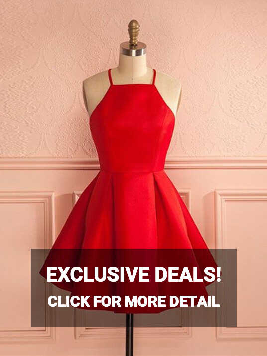 Simple Red Short Prom Dress, Short Red Homecoming Dress, Red Short ...