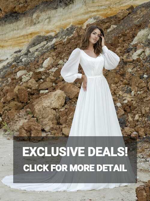 Simple Wedding Dress, A-line Wedding Dress, Long Sleeve Dress ...