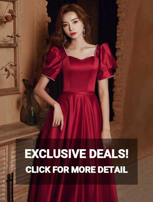 Simple Wine Red Satin Long Dress for Evening Party and Banquet