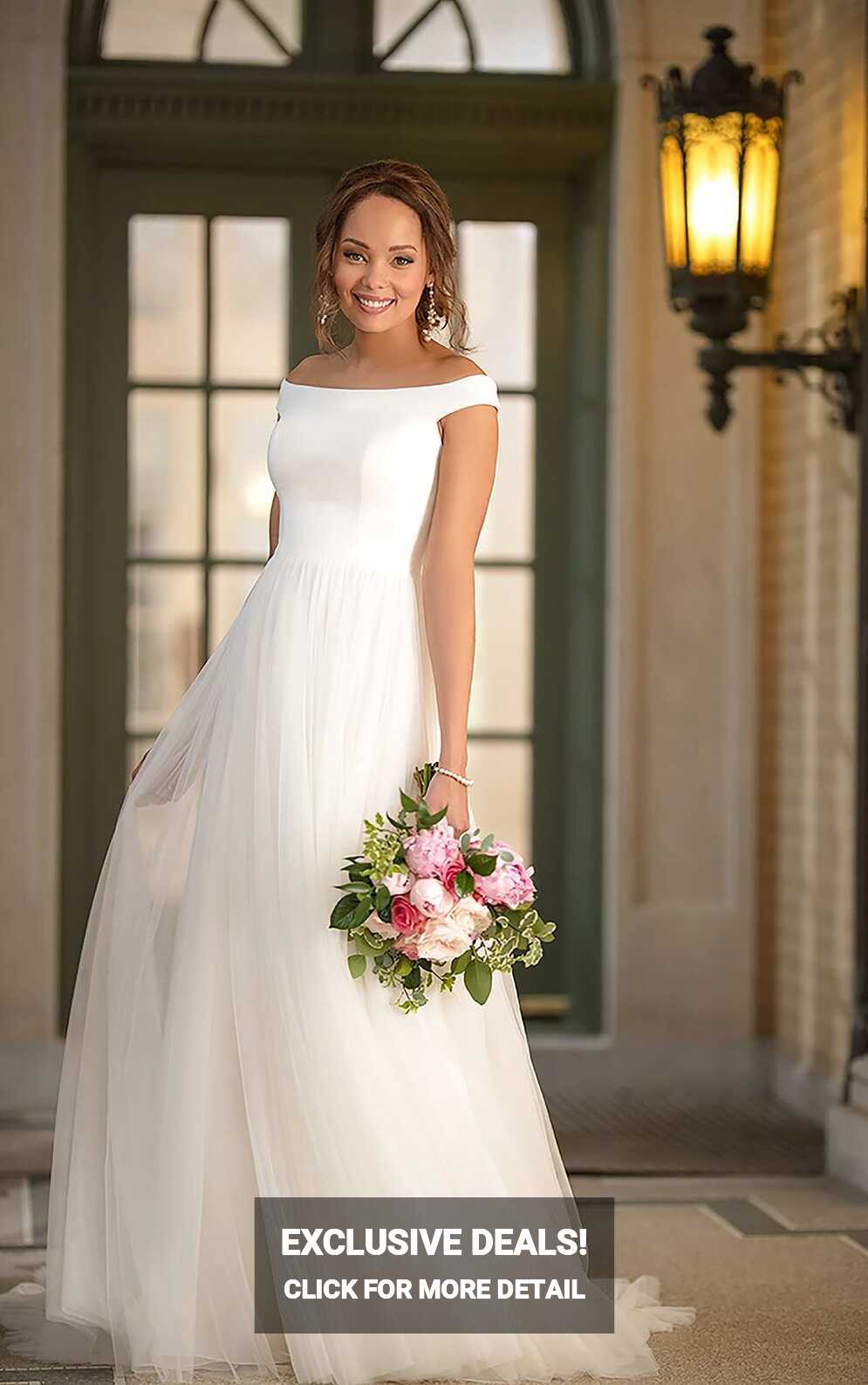 Simple and Modern Wedding Dress with Mixed Fabric | Stella York ...