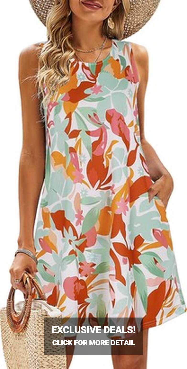 SimpleFun Womens Summer Dresses for Island Vacation Boho ...