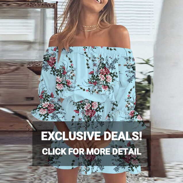 Skpblutn Summer Dresses 2023 for Sleeveless Off Shoulder Floral ...