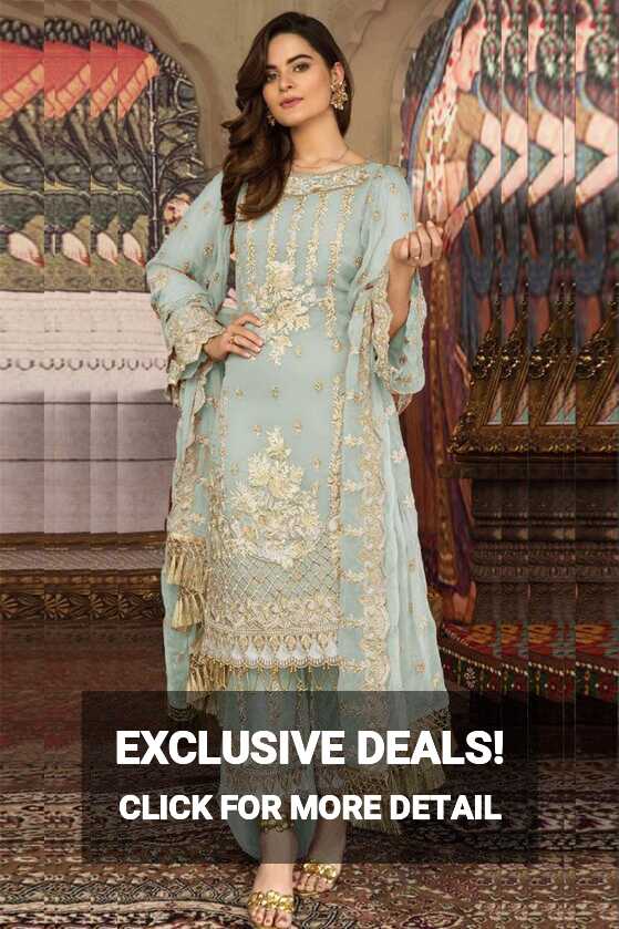 Sky Blue Georgette Eid Special Dresses for Girls