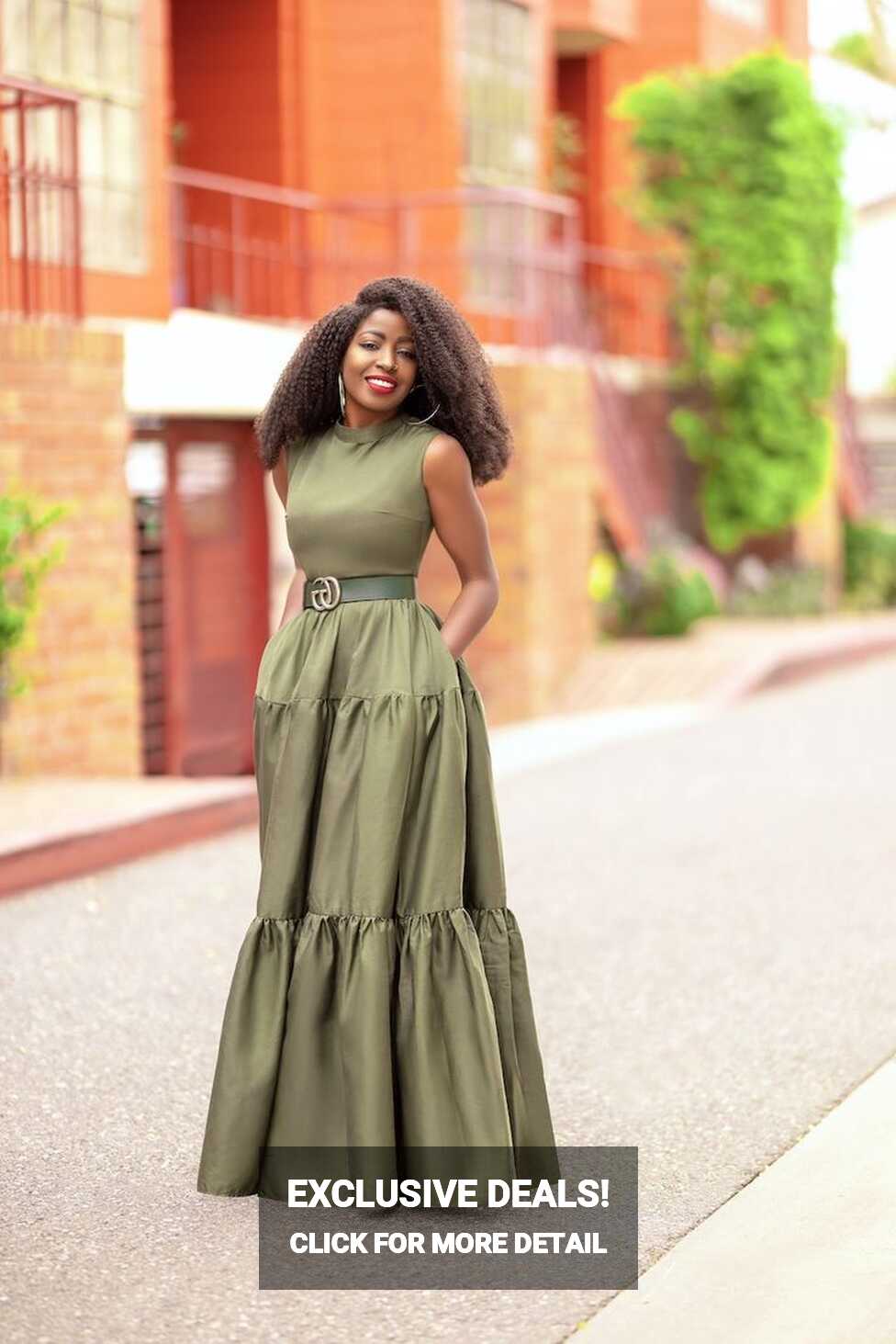 Sleeveless Gathered Tiered Maxi Dress