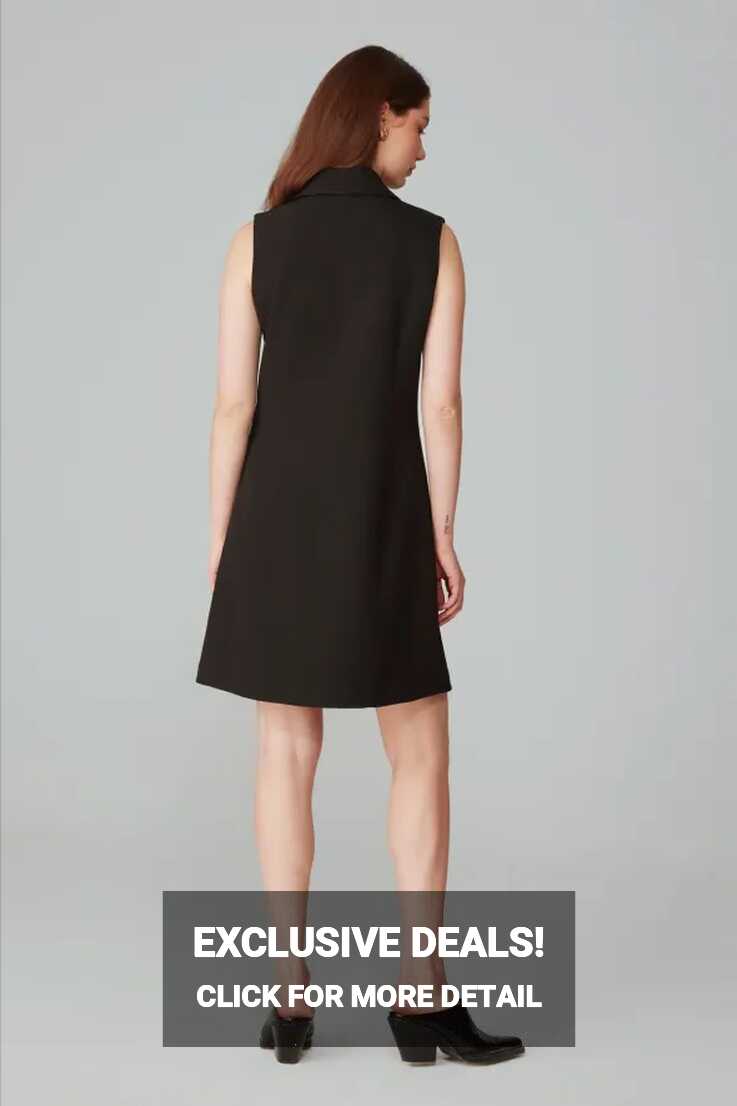 Sleeveless Jacket Dress -Black | Dress