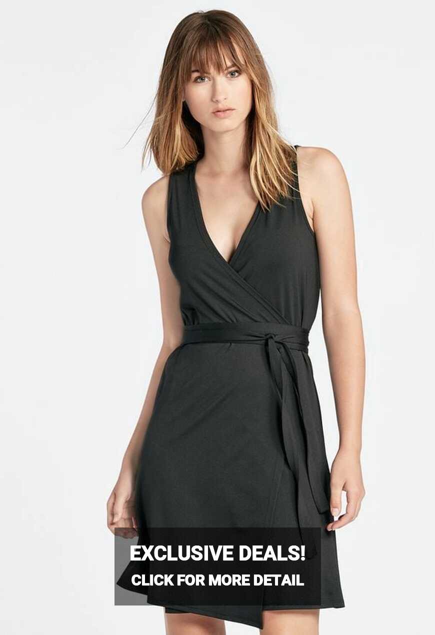 Sleeveless Wrap Dress Clothing in Black - Get great deals at JustFab