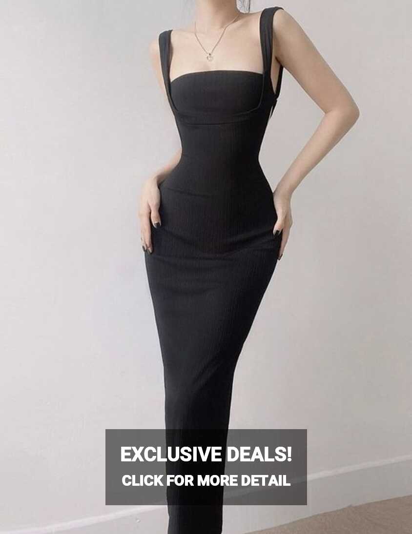 Smackthat - Spaghetti Strap Backless Maxi Bodycon Dress | YesStyle ...