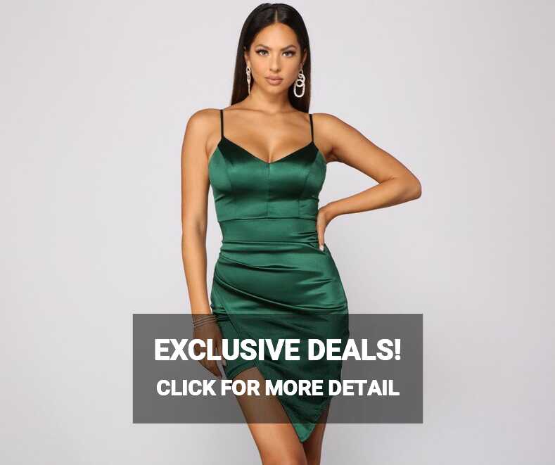 So Sleek Ruched Satin Mini Dress