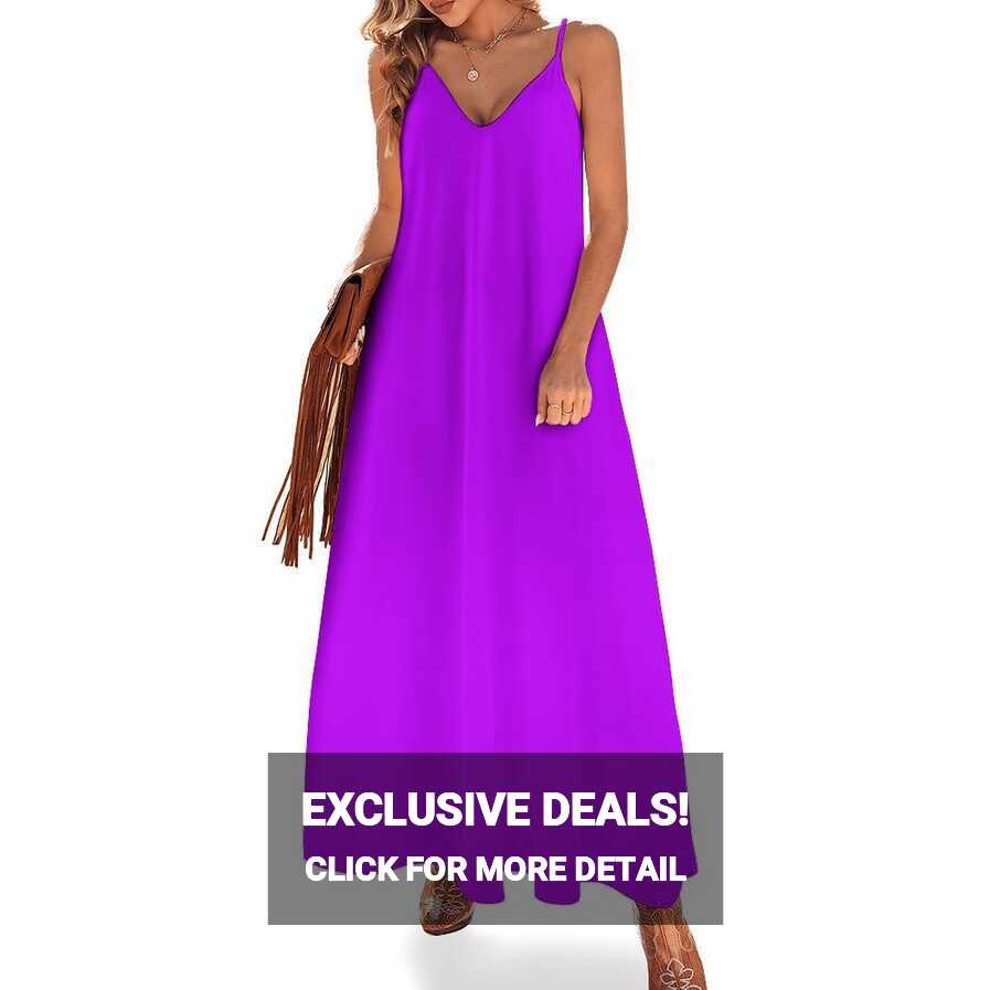 Solid Colour | Electric Purple| Neon purple 2 Sleeveless Dress ...