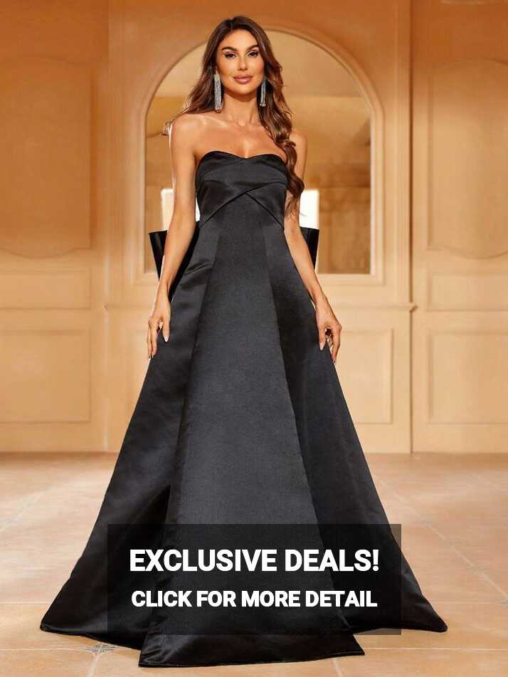 Solid Satin Tube Formal Dress Ball Gowns Woman Formal Gown | SHEIN