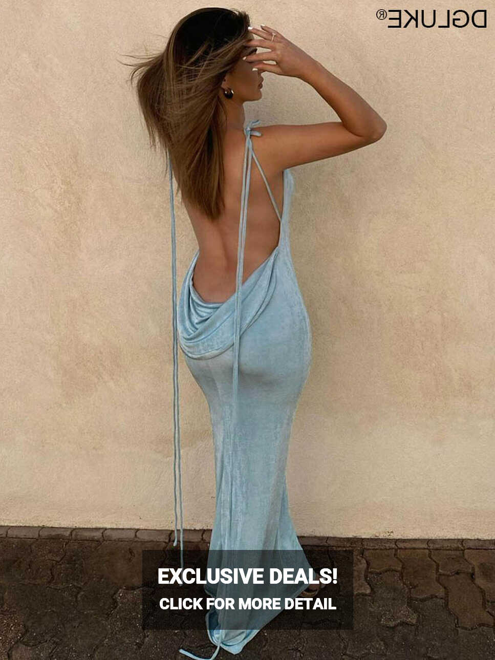 Spaghetti Strap Backless Maxi Dresses For Women Sexy Formal Party ...