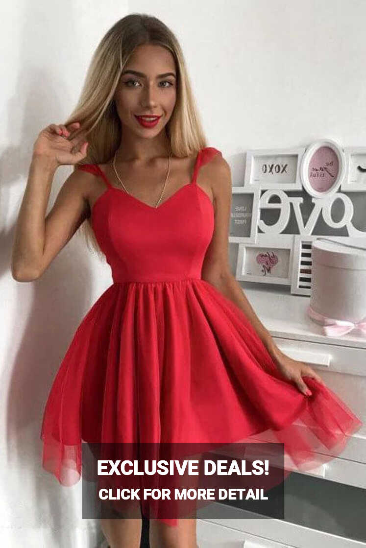 Spaghetti Strap Red Short Prom Dress Mini Homecoming Dress,MH465 ...