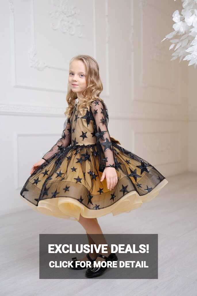 Sparkling Toddler Dress for 5-7 Years Old, Princess Short Dress ...