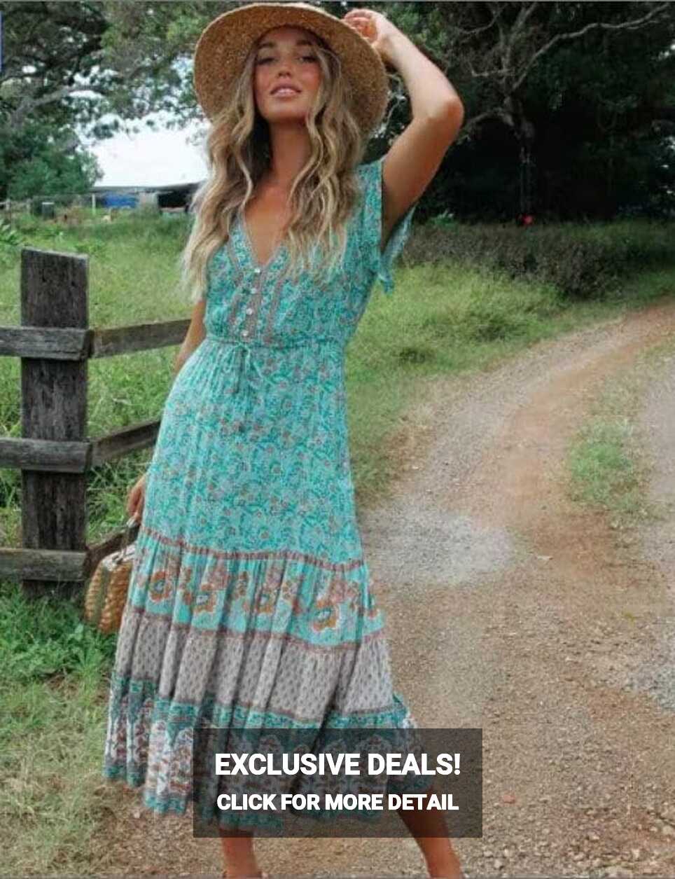 Spring Dress | Bohemian Clothing | Beach Bohemian Summer Dress ...