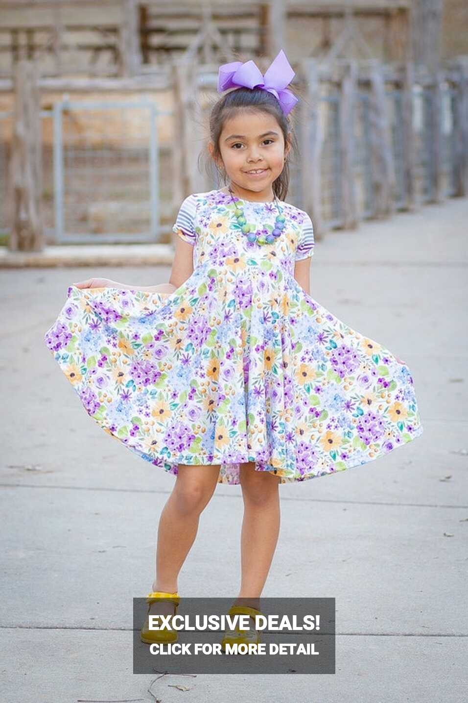 Spring Floral Twirl Dress for Girls, Coordinating Spring Dresses ...