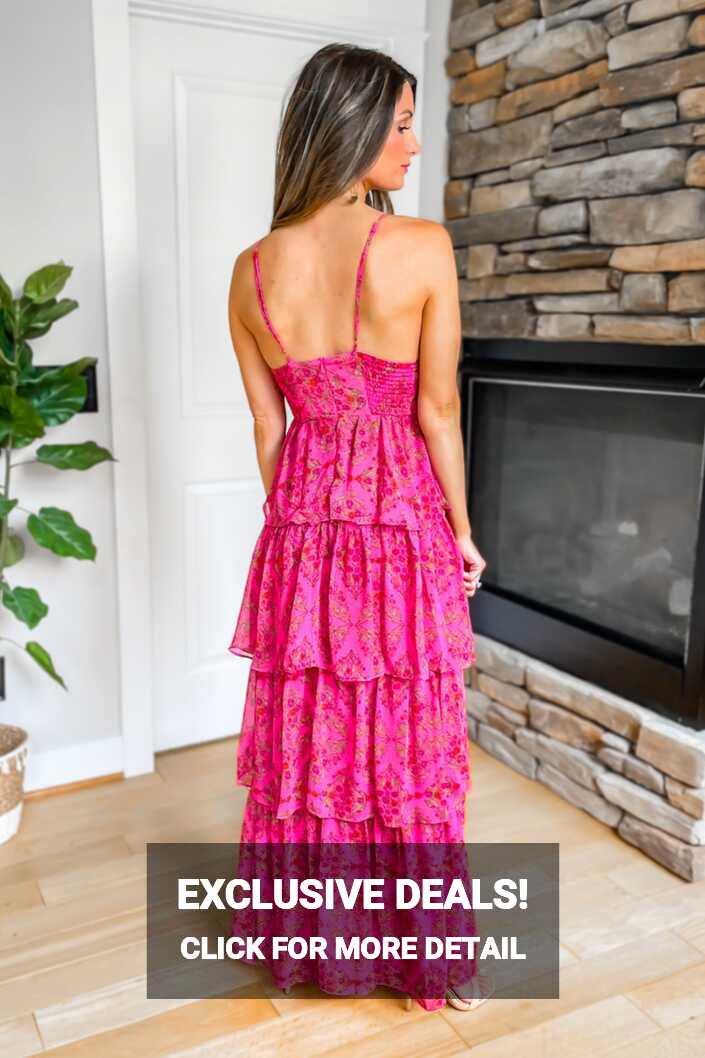 Statement Maker Pink Floral Tiered Maxi Dress – Ivy &amp; Olive Boutique