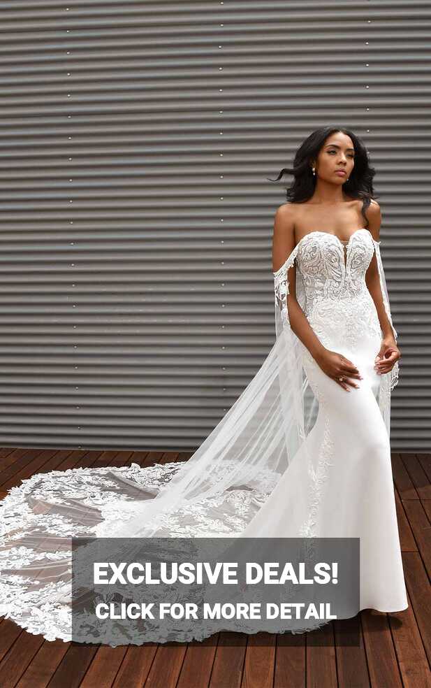 Strapless Sheath Lace Wedding Dress With Detachable Train ...