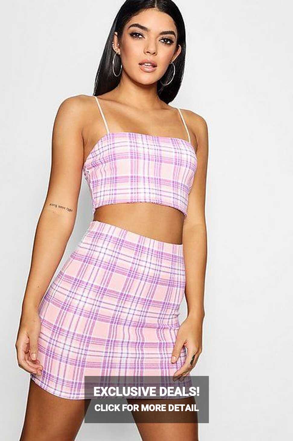 Strappy Crop And Mini Skirt Two-Piece Set