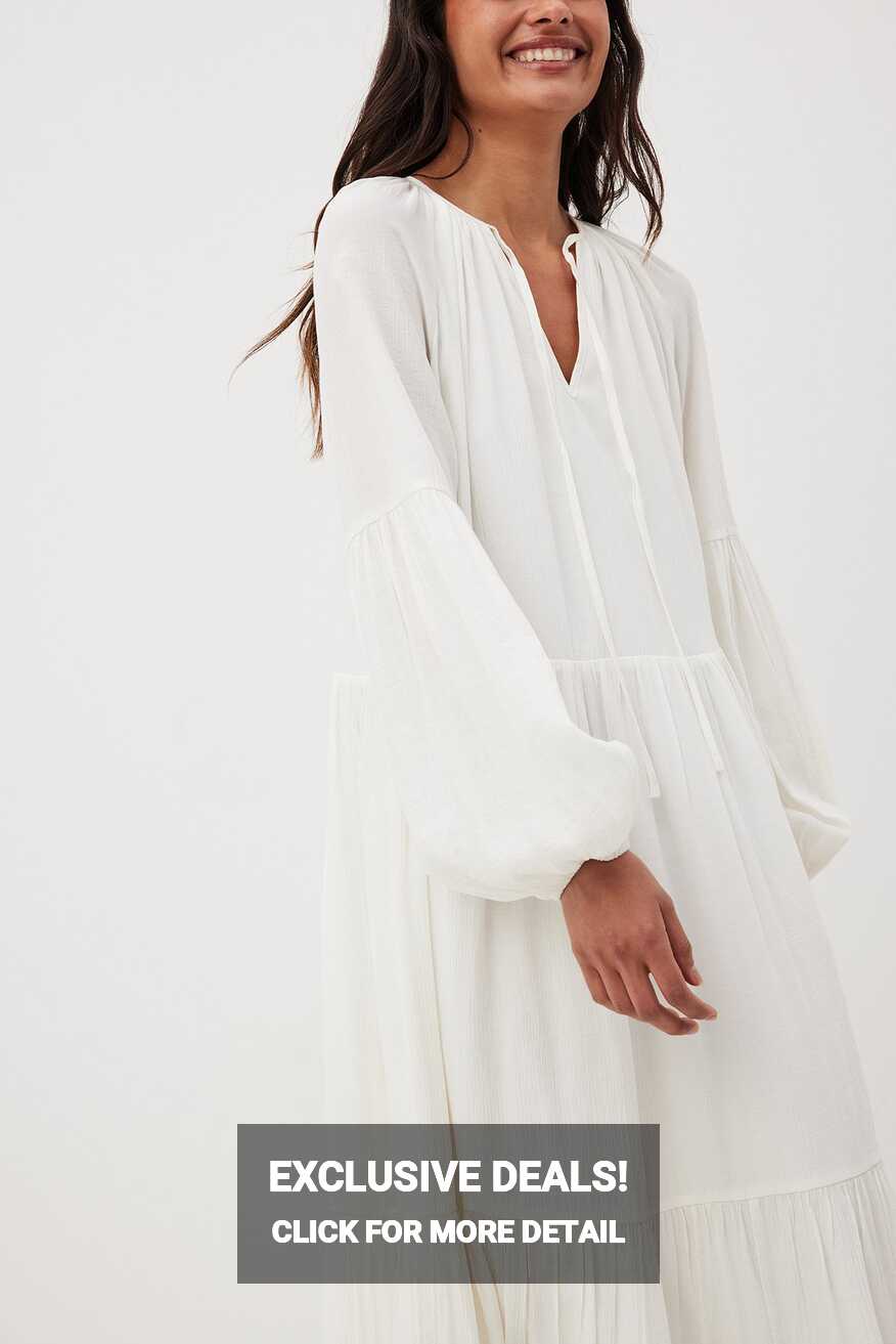 Structured Flowy Maxi Dress White | NA-KD