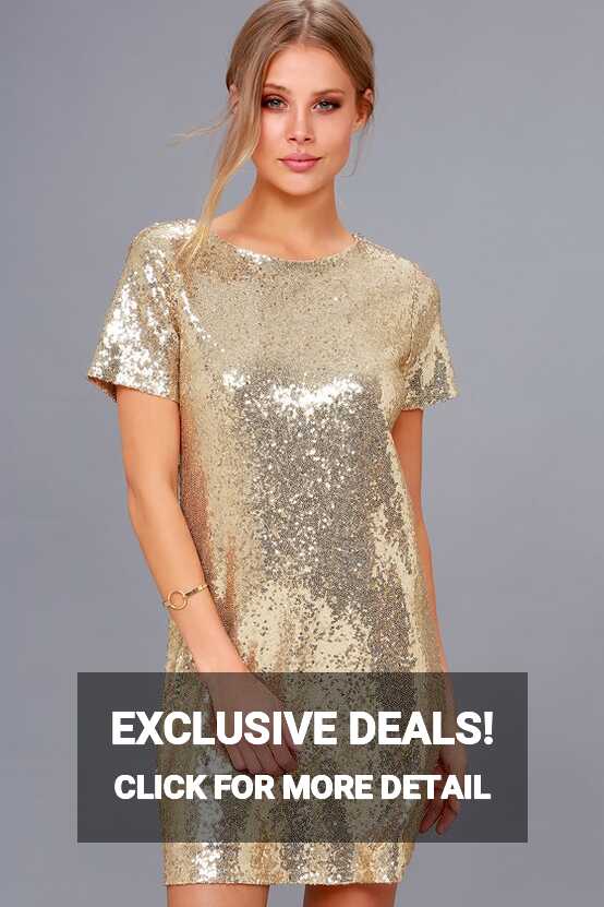 Stunning Gold Sequin Dress - Sequin Sheath Dress - Lulus