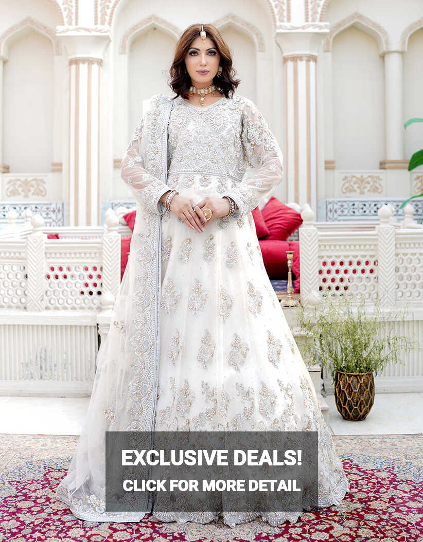 Stunning Off-White Unstitched Maxi - A Pakistani Bridal ...