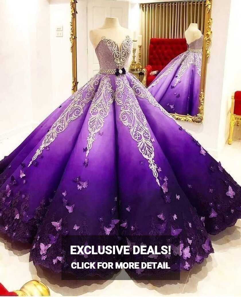 Stunning Purple Princess Quinceanera Dresses Ball Gown Sweet 16 ...