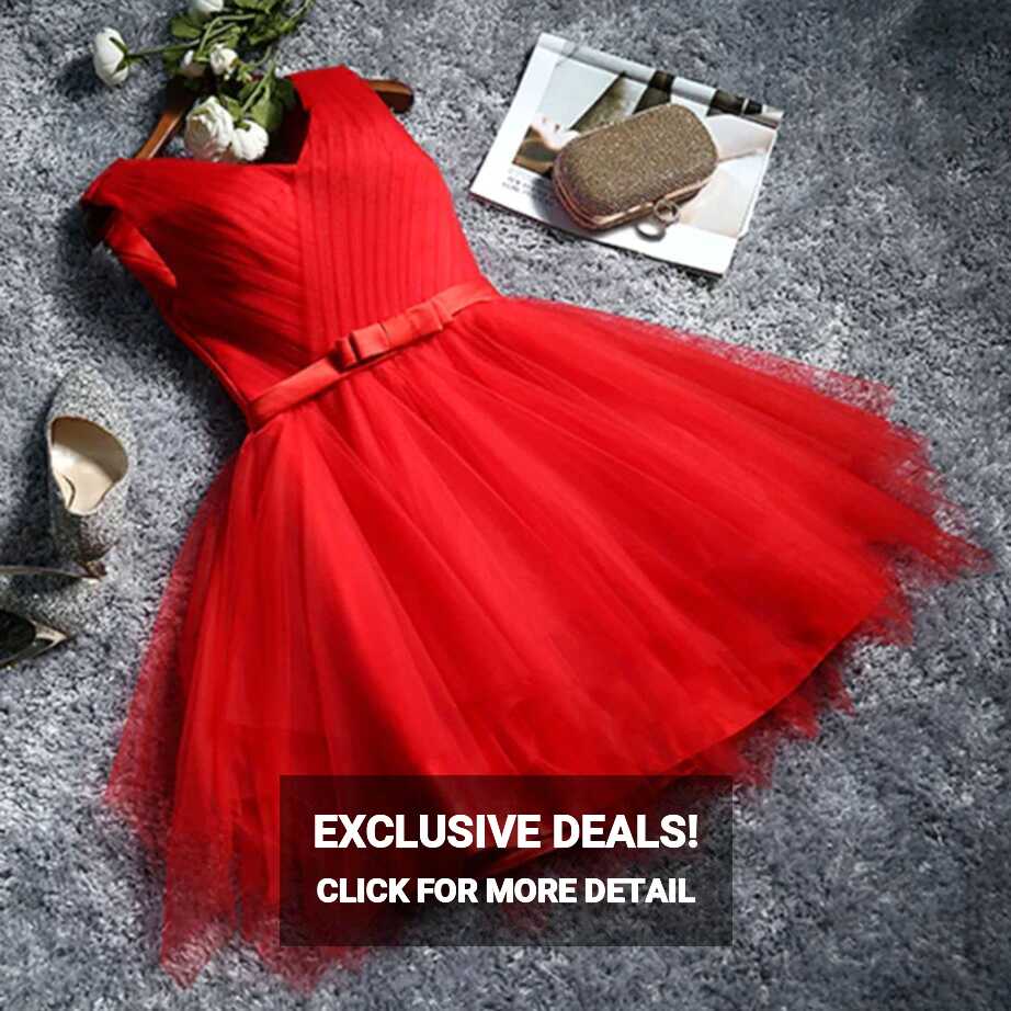 Stunning Sleeveless Short Dress – Red – DrapeMe - Your Affordable ...