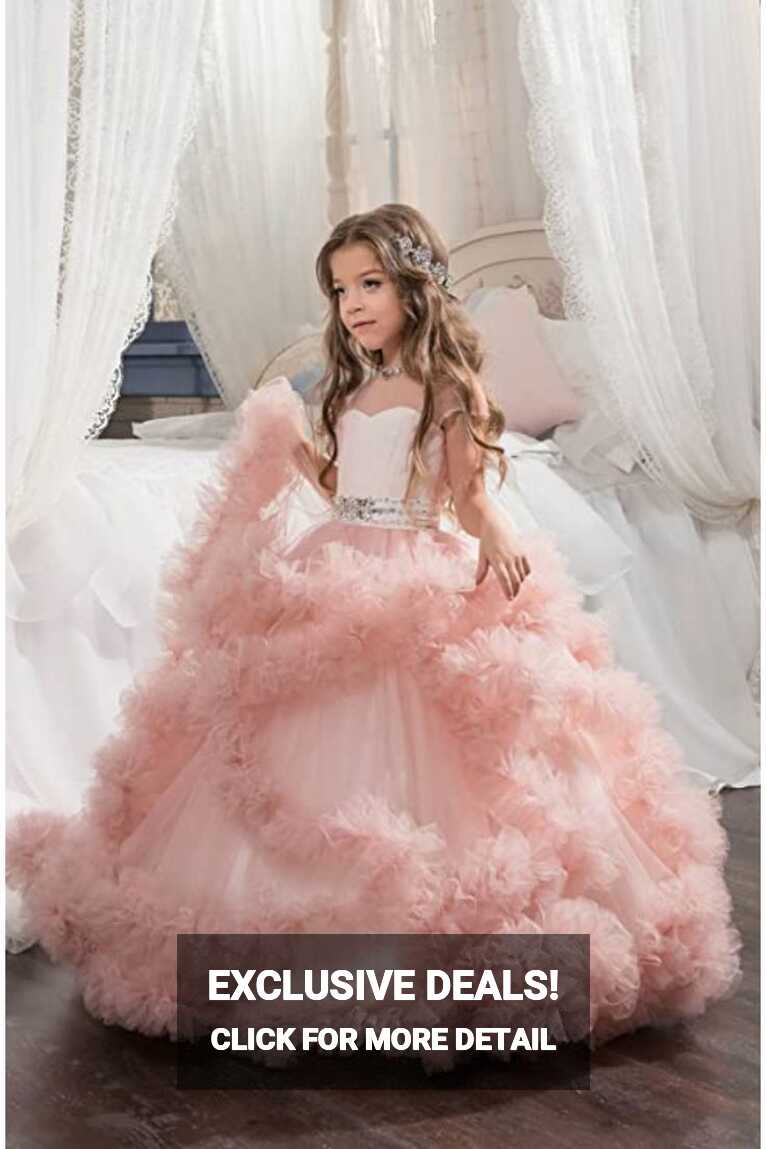 Stunning V-Back Luxury Pageant Tulle Ball Gowns for Girls