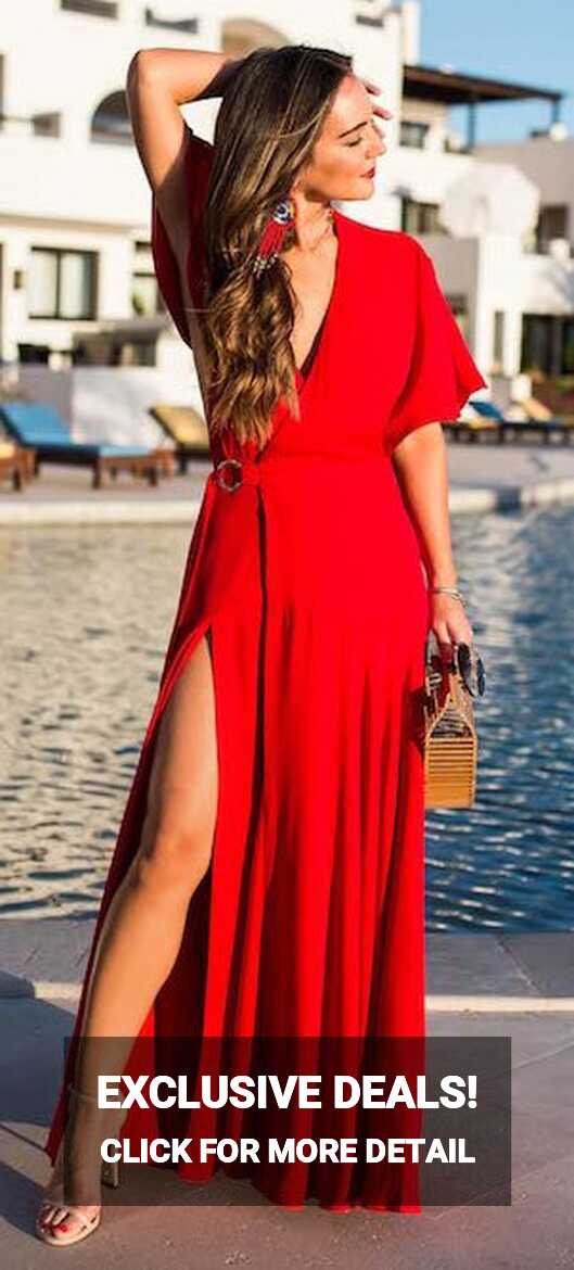 Stunning red dress | Elegant red dress, Red dress, Red outfit casual