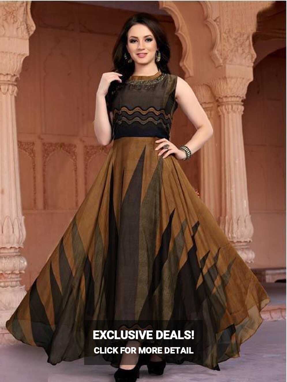 Stylish Brown Georgette Long Kurti