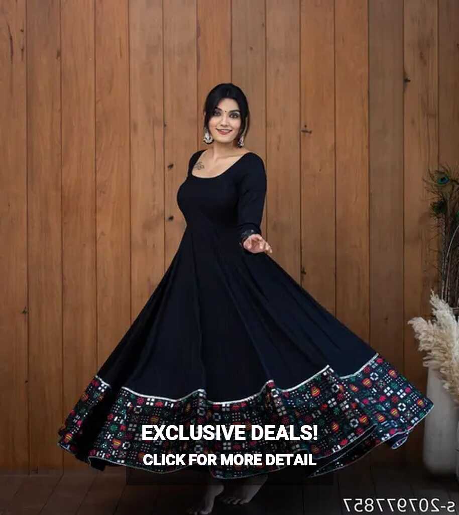 Stylish Printed Long Sleeve Casual Navy Blue Maxi Gown Dress for ...