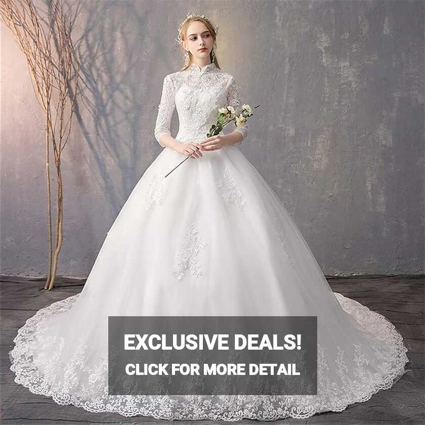 Stylish Simplicity Wedding Dress Womens Bridal Dresses Trailing ...