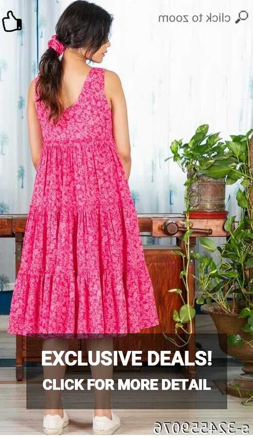 Stylish Sleeveless Cotton Dresses | Cotton Dress with Print ...