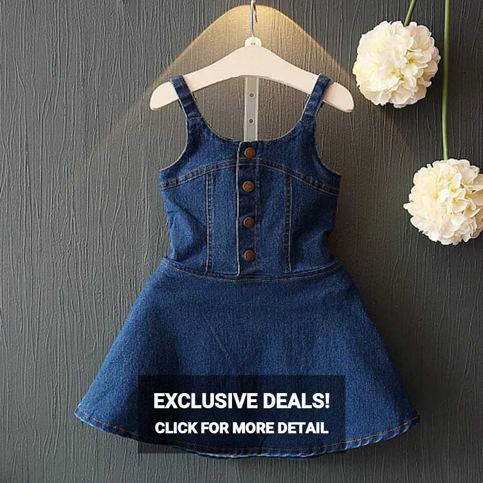 Stylish Summer Denim Backless Denim Dress For Baby Girls Toddler ...