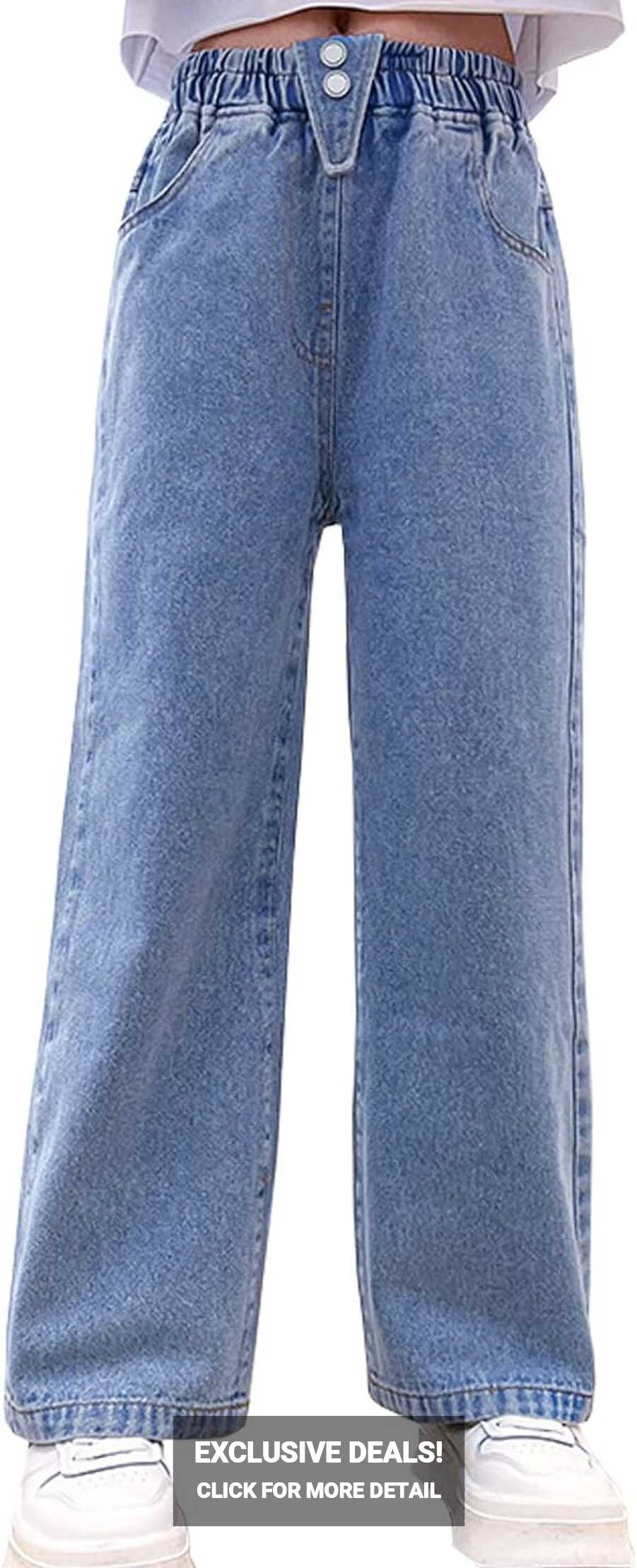 Stylish Wide Leg Jeans for Girls, Ages 5-14 Turkey | Ubuy