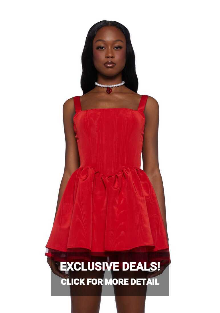 Sugar Thrillz Taffeta Corset Dress - Red – Dolls Kill