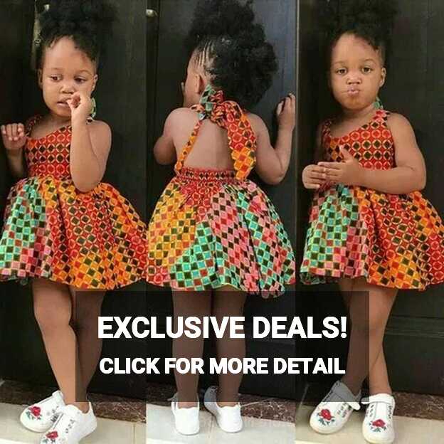 Summer African Dresses Kids Sleeveless Print Rompers Baby Girls ...