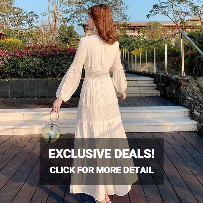 Summer Autumn White Maxi Long Sleeve Dress Women 2022 Long Elegant ...