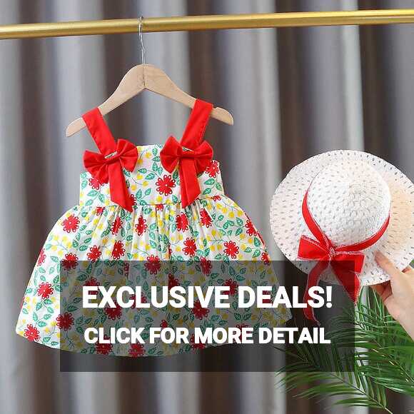 Summer Baby Girl Dresses Flower Bow Suspender Beach Dress Fashion ...