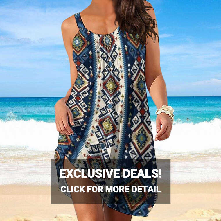 Summer Boho Western Ethnic Printed Sexy Beach Dress Women ...